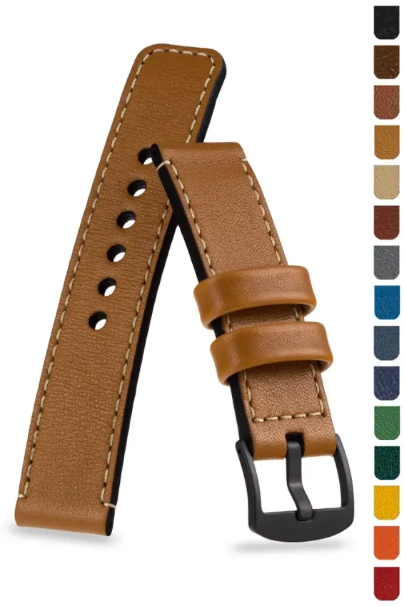 Traditionelles Uhrenarmband 18-26mm, rundum genäht U-60