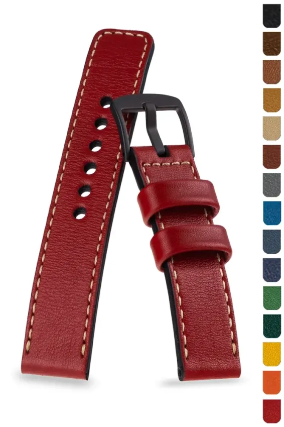 Traditionelles Uhrenarmband aus Leder 18-26mm U-63
