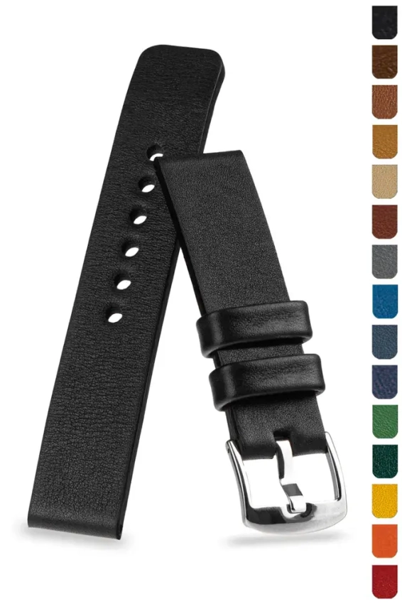 Minimalistisches Uhrenarmband ohne Nähte, glattes Leder