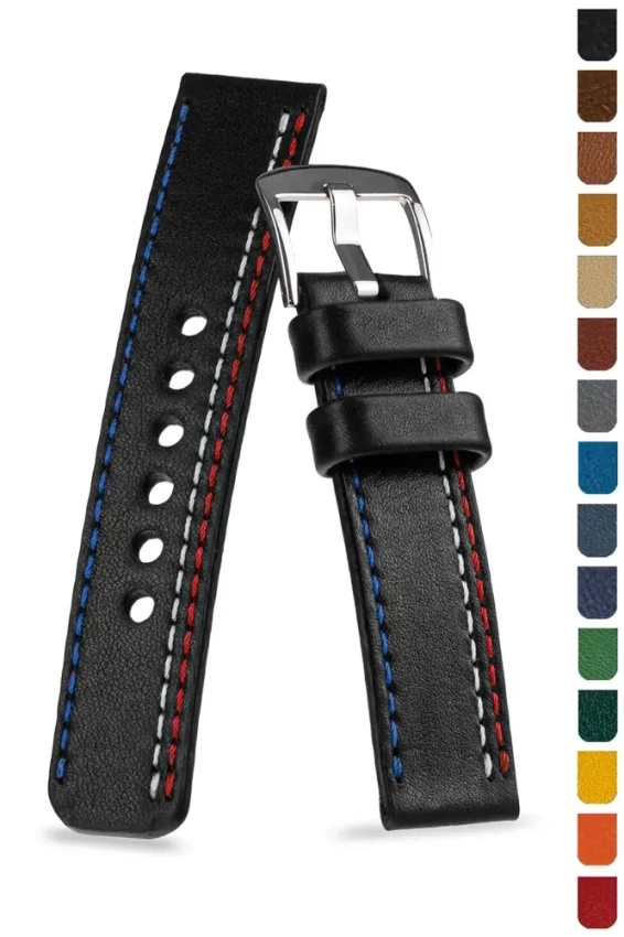 Uhrenarmband 18-26mm mit dreifacher Naht U-69