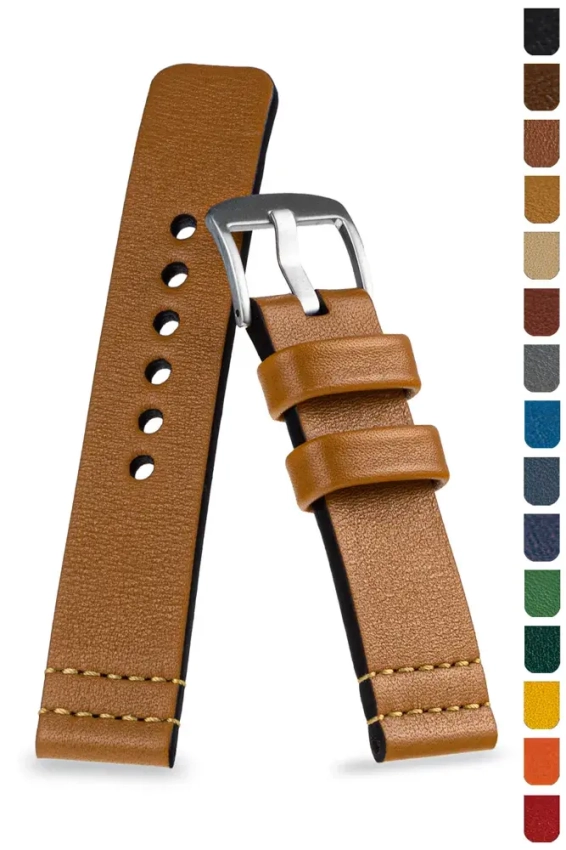 Minimalistisches Uhrenarmband 18-26mm mit Endnaht U-74