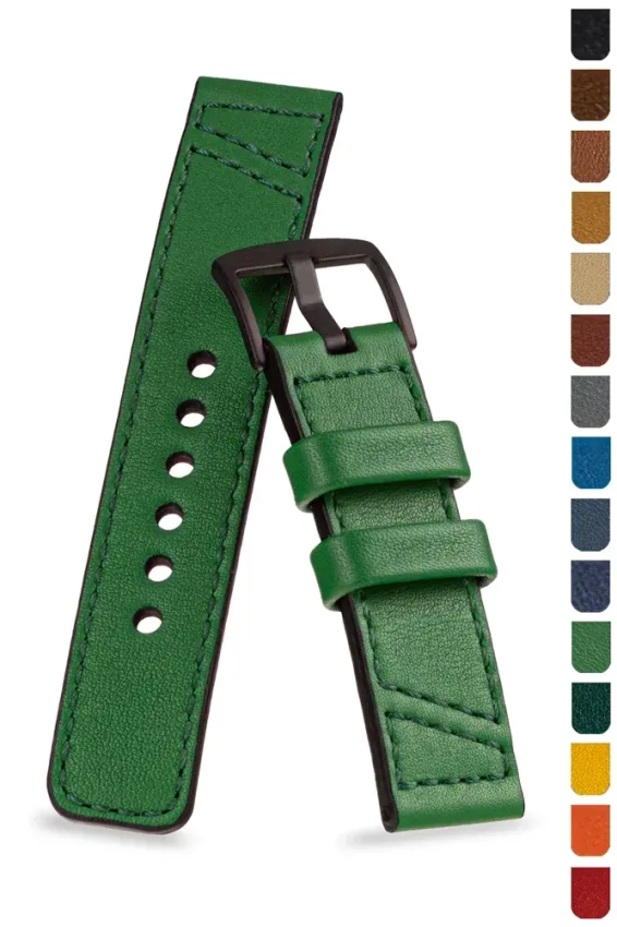 Watch strap 18-26mm with unique stitching U-79