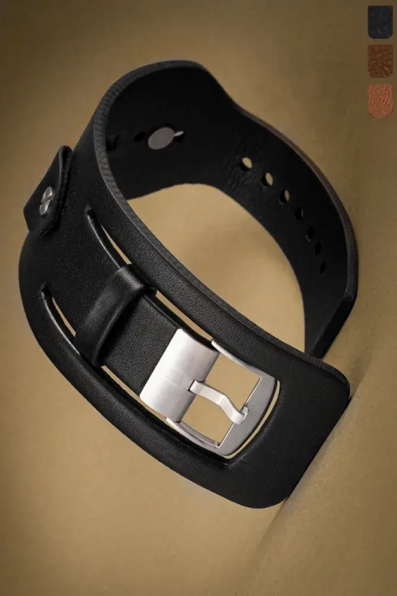 Breites Uhrenarmband, Vollnarbenleder, SZ-15