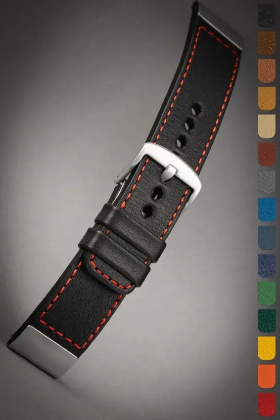 Leder-Uhrenarmband 18-26mm, Edelstahl, Vollleder K-104