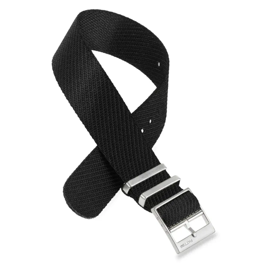 Pasek NATO nylonowy, czarny 18mm, 20mm, 22mm (NA10)