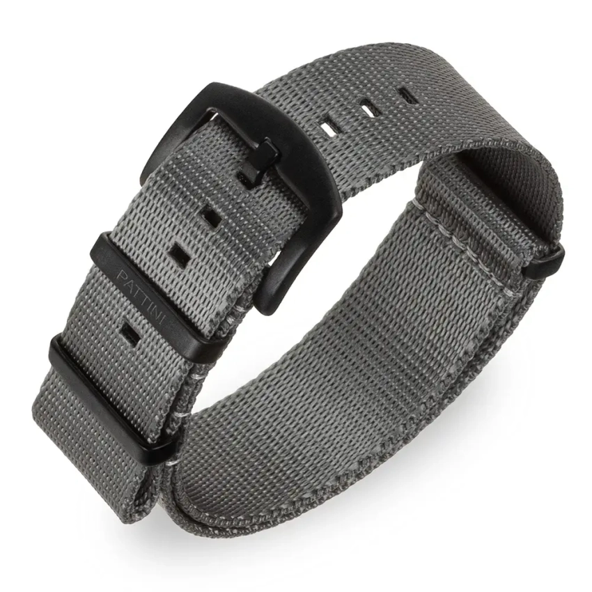 Pasek NATO nylonowy, szary  20mm, 22mm (NB PVD2)