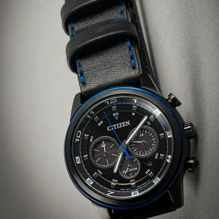 Czarny skórzany pasek do zegarka Citizen Eco-Drive mod.63 przykład (11)
