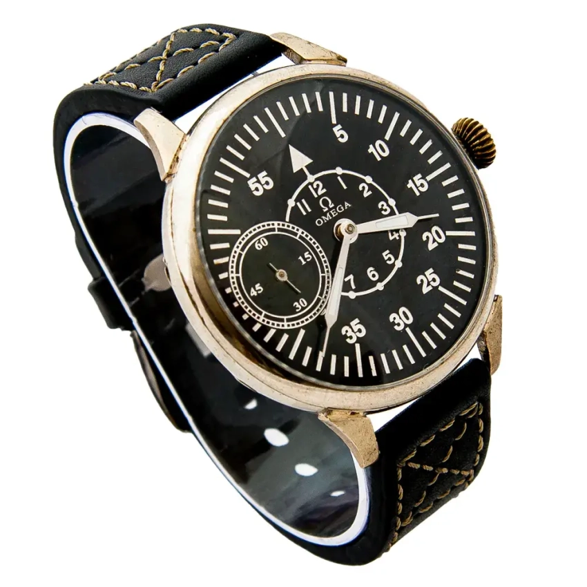 Czarny pasek do zegarka Omega Pilot Vintage - mod.71 przykład (07)