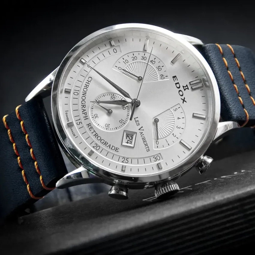 Granatowy pasek do zegarka Edox 01505/646243 - mod.74 przykład (03)