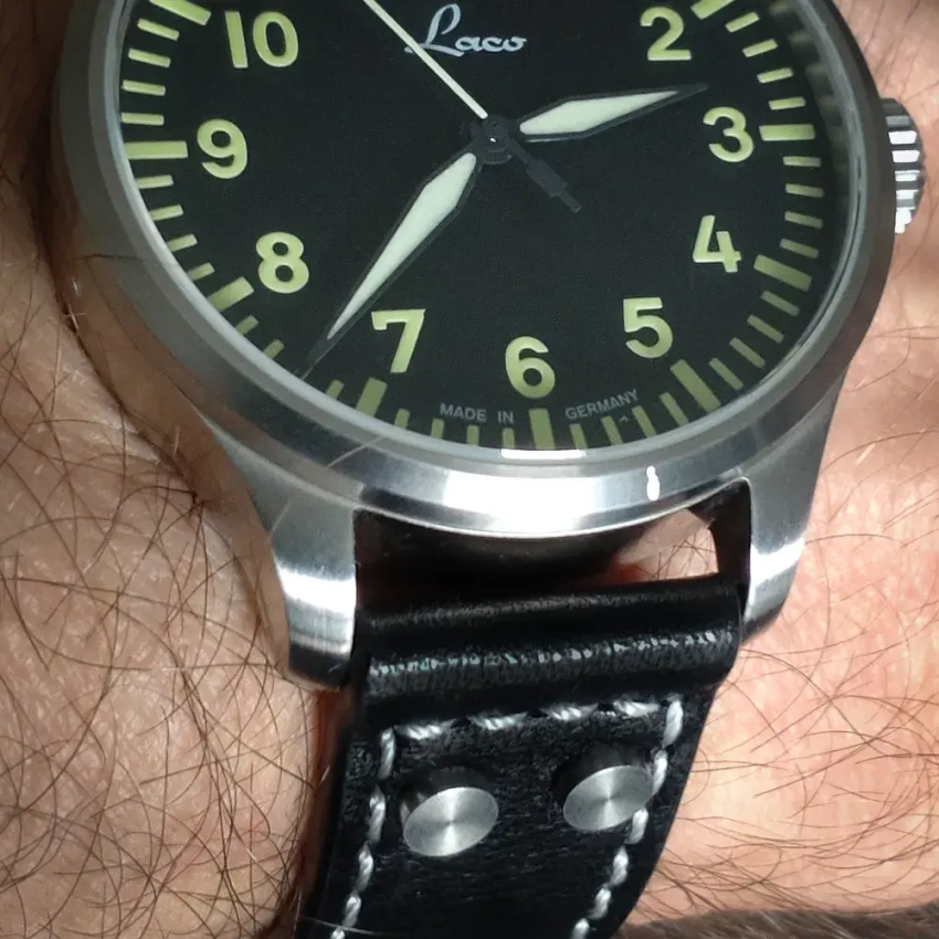 Czarny pasek do zegarka LACO AUGSBURG 42 PILOT WATCH AUTOMATIC mod.78 – przykład (05)